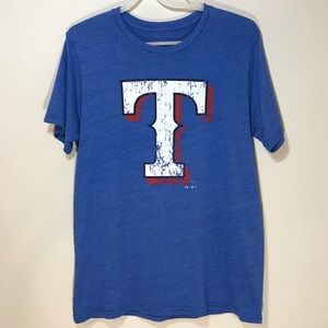 MAJESTIC Men's MLB Texas Rangers Blue Gameday T-Shirt - Size L